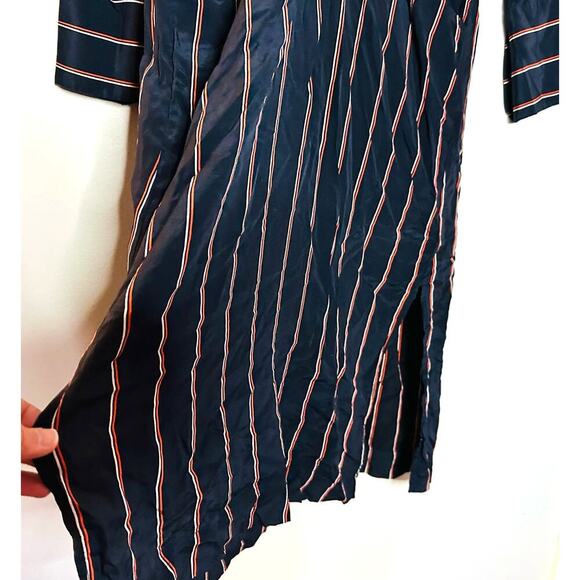 ALC Women's Black Nico Surplice Long Sleeve Striped Silk Midi Dress Size 2 - Picture 10 of 16